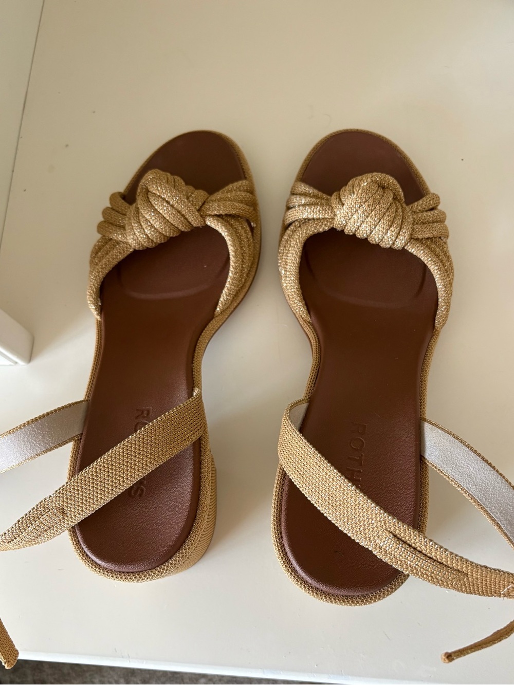Rothys Gold Knot Sandals